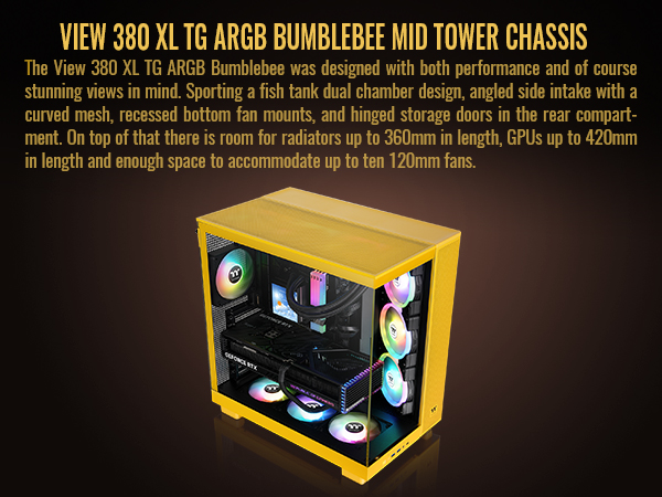 Thermaltake View 380 XL TG ARGB; 4x120mm ARGB Lite Fans Included
